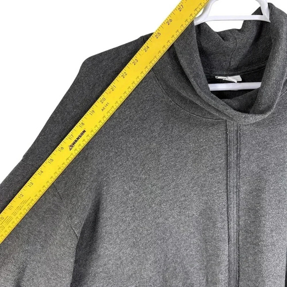 J Jill PURE JILL Womens L RELAXED KNIT 147021 Dark Charcoal Heather PONCHO Tunic - Picture 7 of 13